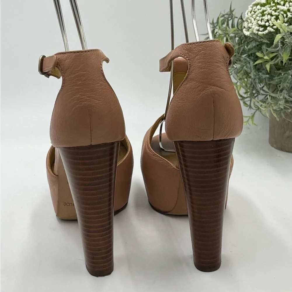 See By Chloe Vela Light Pink-Nude Platform High Heels‎ Sandals Sz 36.5/US 6